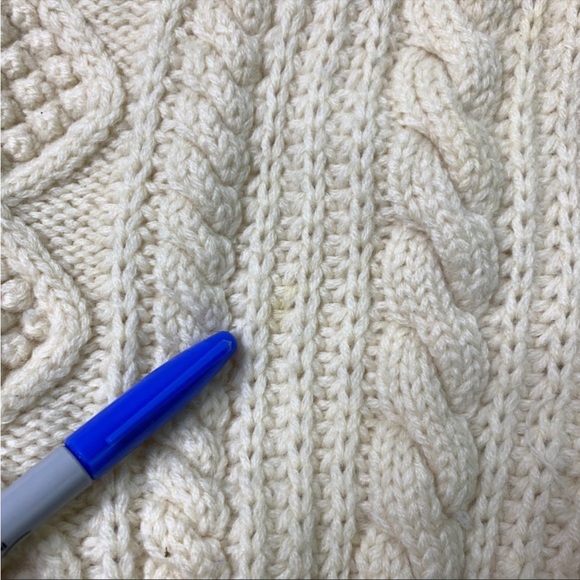 Men’s Vintage Wool Fisherman Cable Knit Cardigan Sweater - Picture 8 of 13